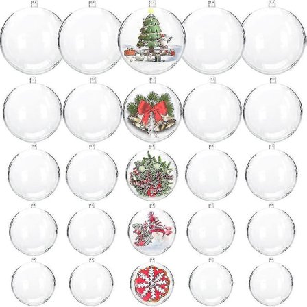 25 stk. gennemsigtige plastikfyldbare ornamenter, akryl gennemsigtige plastikornamentskugler, gør-det-selv bad
