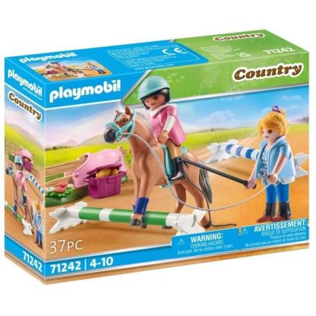 PLAYMOBIL - 71242 - Maa - Ratsastaja ja hevonen ohjaajan kanssa Flerfarvet