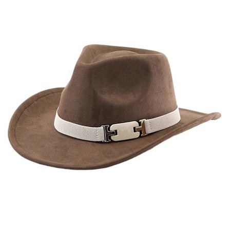 Roll Brim Hatt for Maskerade Vintage Gentleman Jazzy Hatt med Hvitt Bånd Voksen Rollespill Kostyme Hatt Hodeplagg kaffe