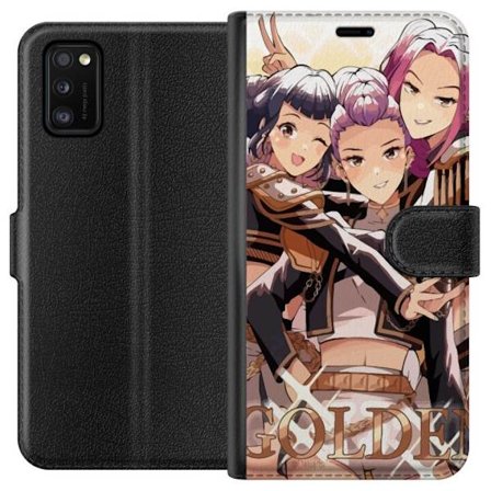 Kompatibelt Plånboksfodral till Samsung Samsung Galaxy A41 K-Pop Demon Hunters guld svart anime trio kpop e-sport inspirerad design kraftfull stil