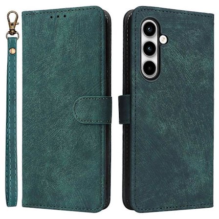 Samsung Galaxy A35 5G Nahkalompakkokotelo RFID-suojauksella, puhelimen suojakotelo - Vihreä (Vihreä)