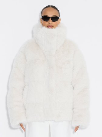 Holzweiler Steilia Faux Fur Down Jkt - Off White - Women's - M