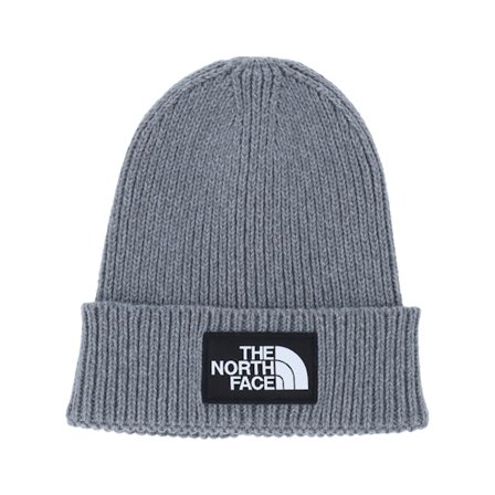 The North Face - Grå cuff Beanie - Kids Tnf Logo Box Beanie Cuff @ Hatstore