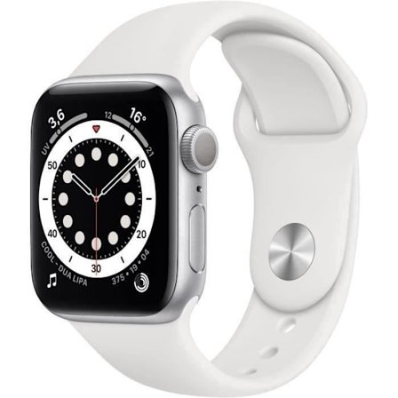Apple Watch Series 6 GPS - 40mm Aluminiumhus Sølv - Hvid Rem (2020) - Refurbished - Fremragende stand - Grade A+