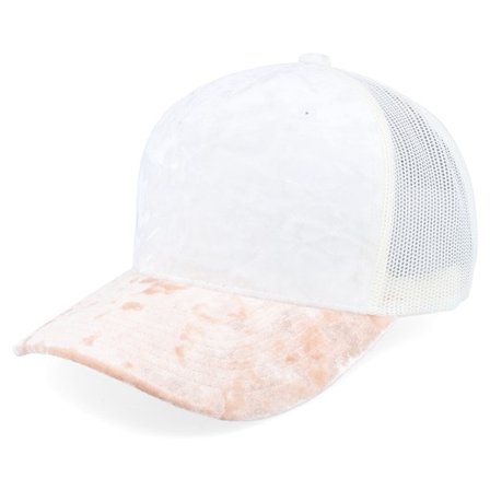 Equip - Bílá trucker Kšiltovka - White/Peach/Ivory Velvet Trucker @ Hatstore