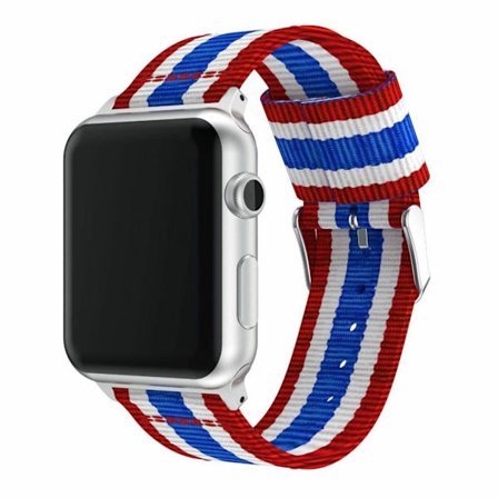Apple Watch Series 4 40 mm klockarmband i randig stil - Röd / Vit / Blå