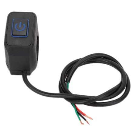 22mm Motorcykel Styrkontakt Kontrolknap Vandtæt Universal til Forlygte Blå