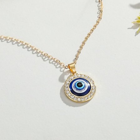 Evil Eye - Med Strass, Guldhalsband