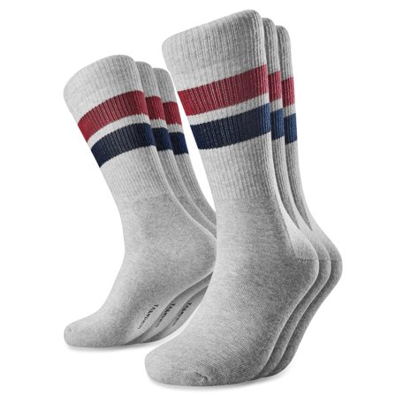 DryFeel | Confezione da 3 calzini da tennis in cotone grigio chiaro a righe for Men