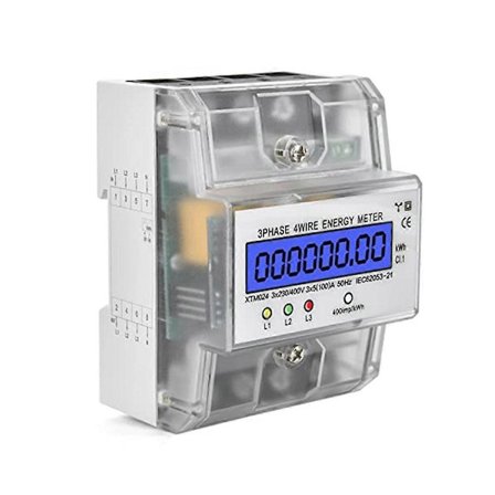 3-fas 4P KWh-mätare Energimätare 230 / 400V 5-100A Digital elmätare Elförbrukningsmätare