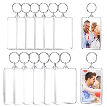 12 stk. akryl nøglering til billedramme, nøglering, billedramme vedhæng gave, foto nøglering, til familie venner personlig håndværksgave foto