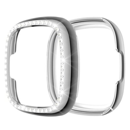 Fitbit Versa 3 / Sense tyylikäs strassikivikehys - Hopea