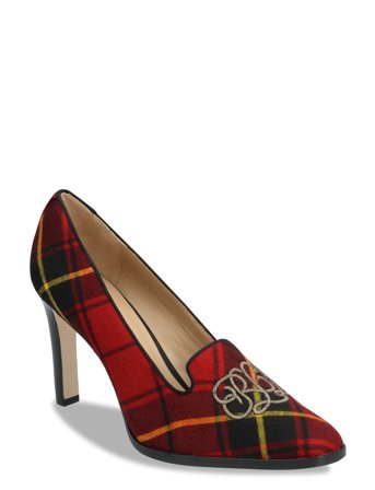 Lauren Ralph Lauren | Corah Embroidered-Logo Plaid Pump | 41