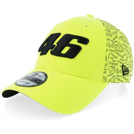 New Era - Motor Gul adjustable Keps - VR46 All Over Print 9FORTY Neon Yellow Adjustable @ Hatstore