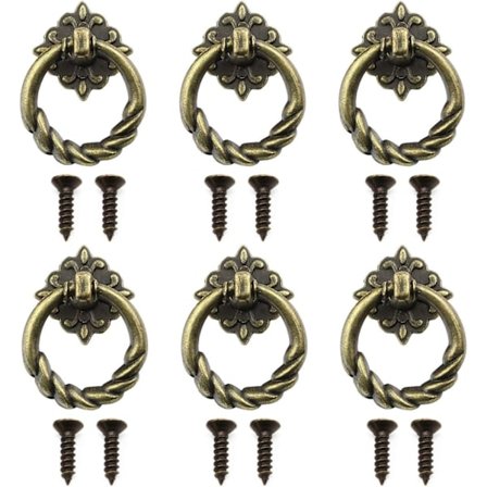 6 stk. Antikke Europæiske Skuffetræk, Skabstræk Antik Messing