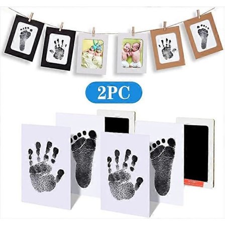 Baby Fodaftrykssæt, Baby Fod- og Håndaftrykssæt, Baby Fodaftryk Sikker Blæk er Harmløs for Babyhud, Nyfødt Gave Baby Souvenir