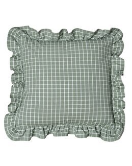 Putetrekk rutete med volang 2-pk Grønn - Linea