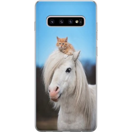 Kompatibel Mobilcover til Samsung Galaxy S10+ Hest & Kat