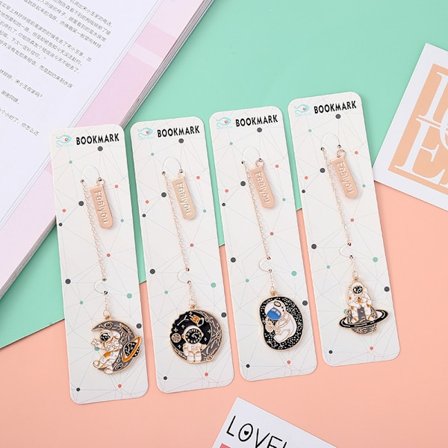 4-stjernet astronaut bogmærke vedhæng student tegneserie kunst papirvarer bogclips vedhæng