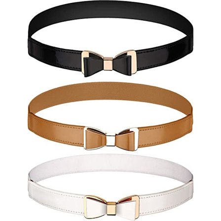 3 st Kvinnors Tunna Slanka Midjeband Elastiskt Båge Bälte För Klänning