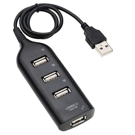 USB Hub 2.0 Multi-USB Höghastighets Hub Splitter 4-Port USB Hub Adapter för Laptop Mottagare Dator Ac