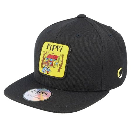 Pippi Långstrump - Svart snapback Keps - Kids Pippi Cover Black Snapback @ Hatstore
