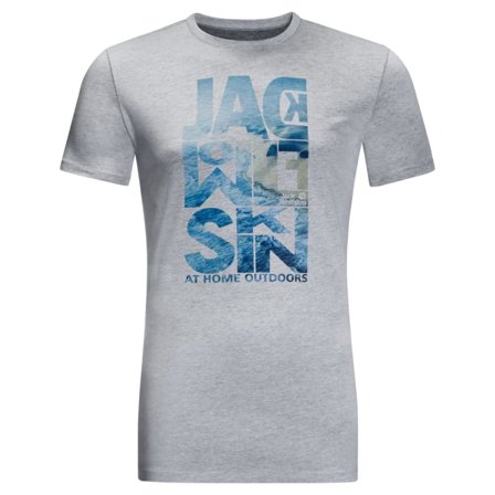 Jack Wolfskin Men's Atlantic Ocean Tee Men short-sleeved sweaters Grey L