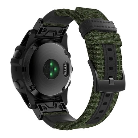 Garmin Fenix 5X / Fenix 5X Plus / Fenix 3 / Fenix 3 HR klockband av äkta läder - Armégrön