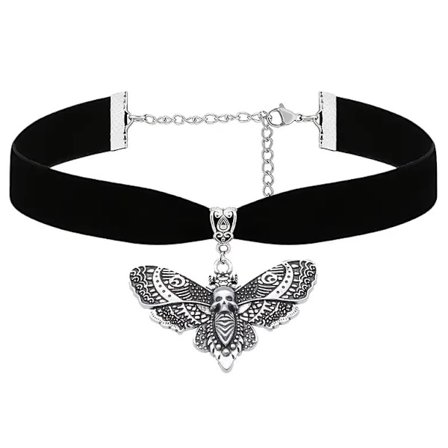 Choker Moth Halsband Mal Insekt Wicca Pagan Skull