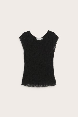 Kappahl | Top z krótkimi rękawami, z koronki | Czarne