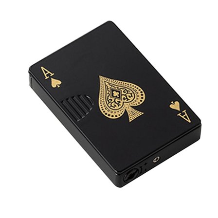 Poker Lighter Spade En zinklegering vindtät UV Pengacheck Påfyllningsbar Green Flame Lighter för resor och camping utomhus