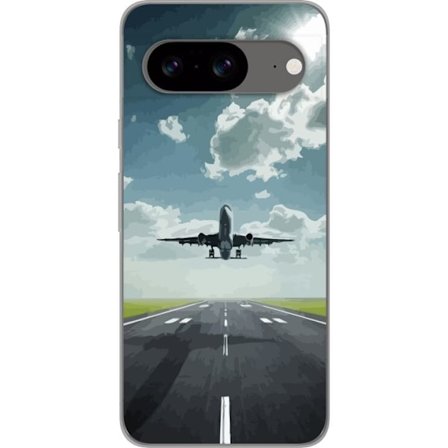Kompatibelt Mobilskal till Google Google Pixel 8 Flygplan som lyfter från startbanan mot den blå himlen, kraftfullt rese- och flygmotiv perfekt för