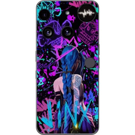 Kompatibel Mobilcover til Nothing Nothing Phone (3) Farverig graffiti illustration med en karakter med blåt hår i en urban street art stil