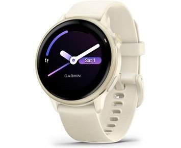 Garmin-Vivoactive 6 AMOLED Smartwatch, Bone/Lunar Gold-Avansert sportsklokke med helsefremmende funksjoner-Personal training-Smartklokker fra Garmin