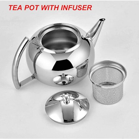 Sunrain Tekande Med Infuser Løs Te Blad 2 Liter Rustfrit Stål Tekande Kaffe Vand Lille Ked