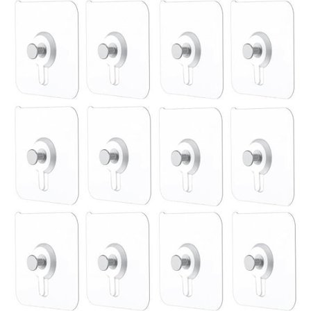 12 stk. selvklebende bildeopphengstrips uten boring, selvklebende rammehengere, veggmontering uten boring, for oppheng av bilderammer