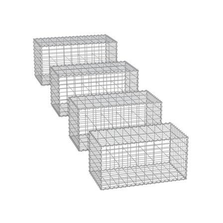 Rootz Galvaniseret stål Gabion kurv - Sølv - Trådnet - Spiralpinde - Landskabsindretning - 100 cm x 50 cm x 50 cm