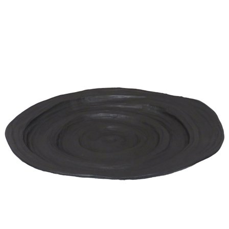 Dekorativ bakke i sort aluminium, 42x41x6 cm