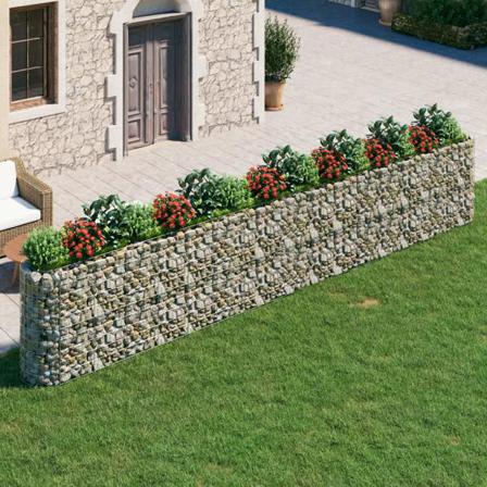 Vidaxl Planteringsgabion Galvaniserat Järn 610x50x100 Cm Silver