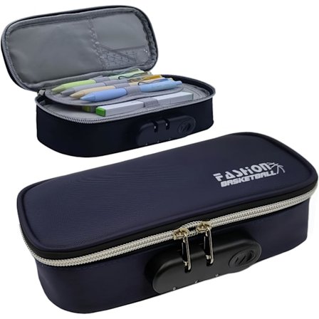 Penneveske med lås for gutter og jenter, vanntett pennal med stor kapasitet og håndtak, penneveske med glidelås, Organlzer penneboks f