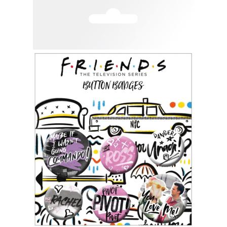 Knappsats - Badge Pack - Friends - Doodle Multifärg