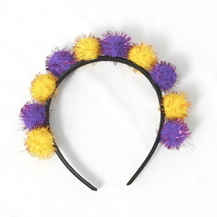 Plyschboll Hårband - Festlig Dekorativ Hårbygel med Glitter Pom-Poms, Glittrigt Hårtillbehör för Julhelger, Festivaler, Dre