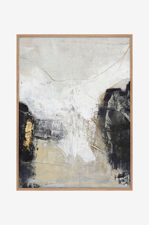 Malerifabrikken - Originalt maleri White Noir, med ramme - Hvid - Billeder - 90X120 - Fra Homeroom