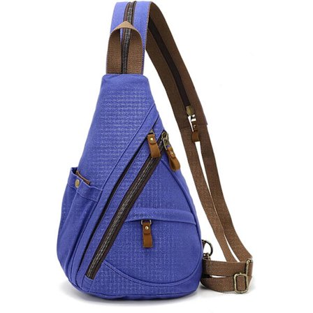 Canvas Sling Bag - Liten Crossbody ryggsäck Shoulder Casual Daypack ryggsäck för män kvinnor