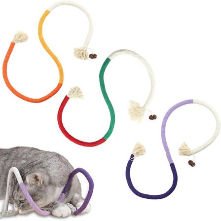 3 Delar - Kattleksaker - Kattleksak i Bomull - Lekrep - Tuggleksaker för Katter - Kattleksaker för Tänder - Säker och Mjuk Bomull