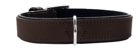 Hunter - Hundehalsbånd Softie Kunstskinn Brun/Svart L 65cm - Hund - Halsbånd - ZOO.no