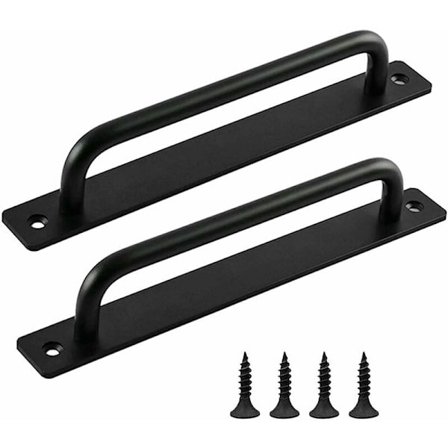 Skydedørhåndtag, sort dørhåndtag, indendørs og udendørs dørhåndtag med skruer, egnet til køkken, møbler, skabe, skabe, døre