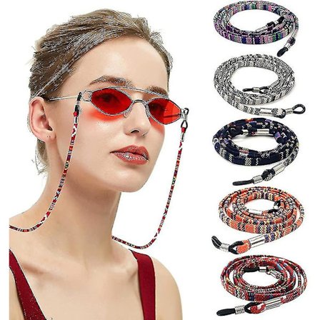 5 kpl lasien hihnaketju, silmälasit johto aurinkolasit nauha säädettävät silmälasit kaulanauhat, silmälasit johtoketju luistamaton lasipidike