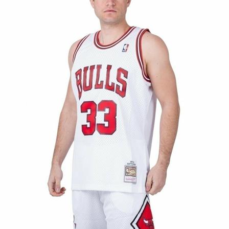 Mitchell & Ness, Mitchell & Ness koszulka męska Chicago Bulls NBA Home Swingman Jersey Bulls 97-98 Scottie Pippen Smjyac 18054-Cbuwhit 97Spi Biały, 