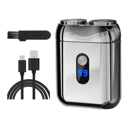 Elektrisk rakapparat för män med dubbla blad och magnetisk laddning, resevänlig trimmer